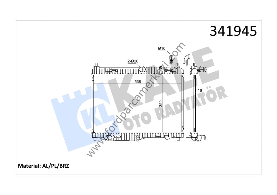 Ford Fiesta (2008-2012) 1.4 Tdci Su Radyatörü - Kale (8V51 8005 DG)