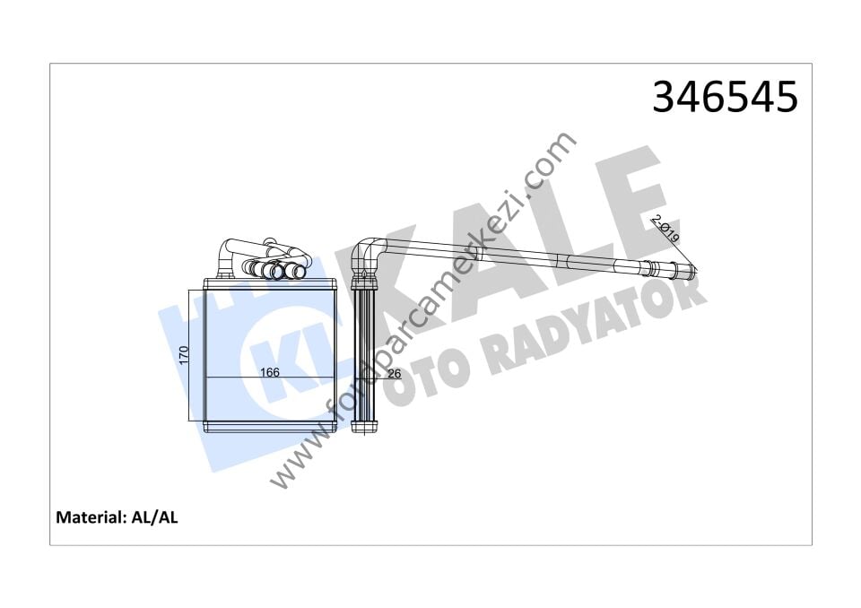 Ford Fiesta (2008-2017) Kalorifer Peteği Radyatörü - Kale (8V5118B539AC)