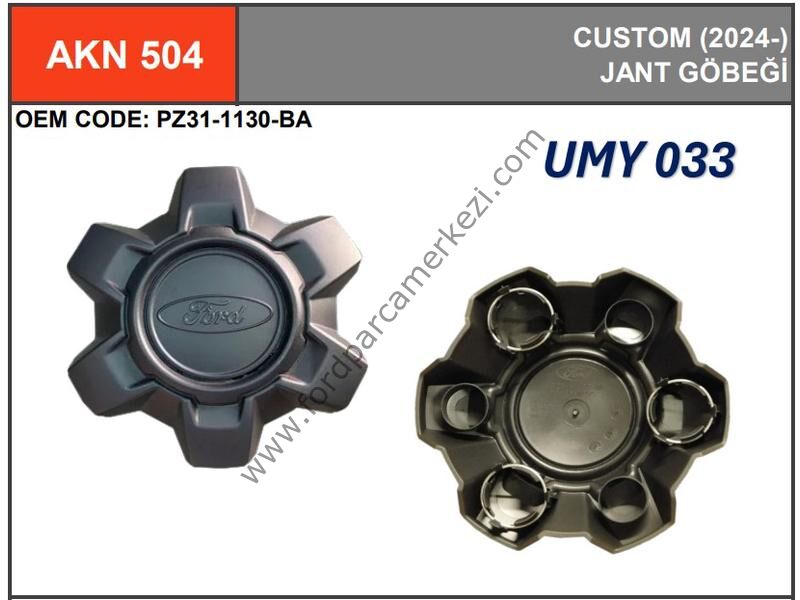 Jant Göbeği Transit Custom V710 23> Abanoz Siyah UMAY (PZ31 1130 BA)