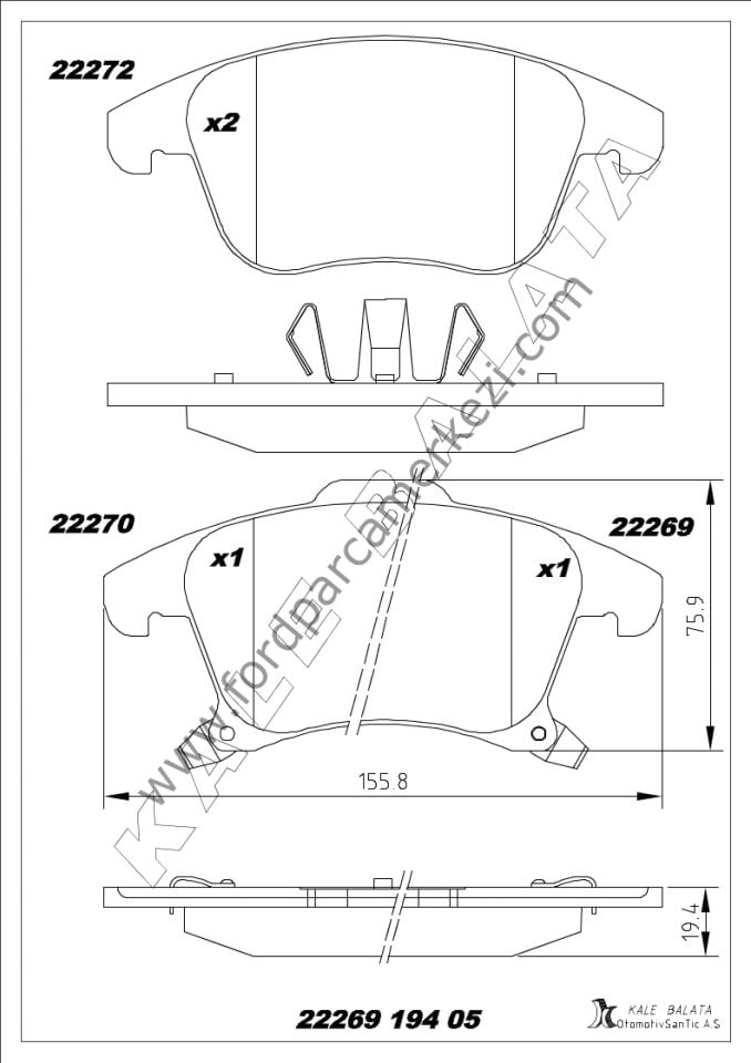 Ön Balata Mondeo 2014-2018 - Kale 2226919405